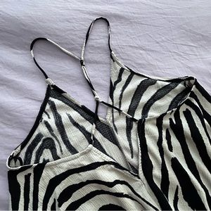 H&M zebra print halter neck maxi dress